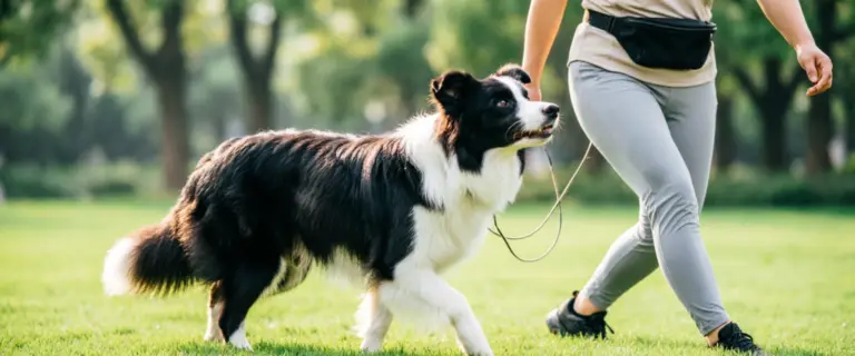 Dog trainer working on obedience in Langley rotary park